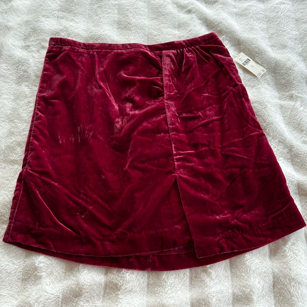 Magenta Crushed Velvet Pencil Skirt - NWT Anthropologie RUNS SMALL